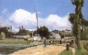 Camille Pissarro Riparian scenery on oil